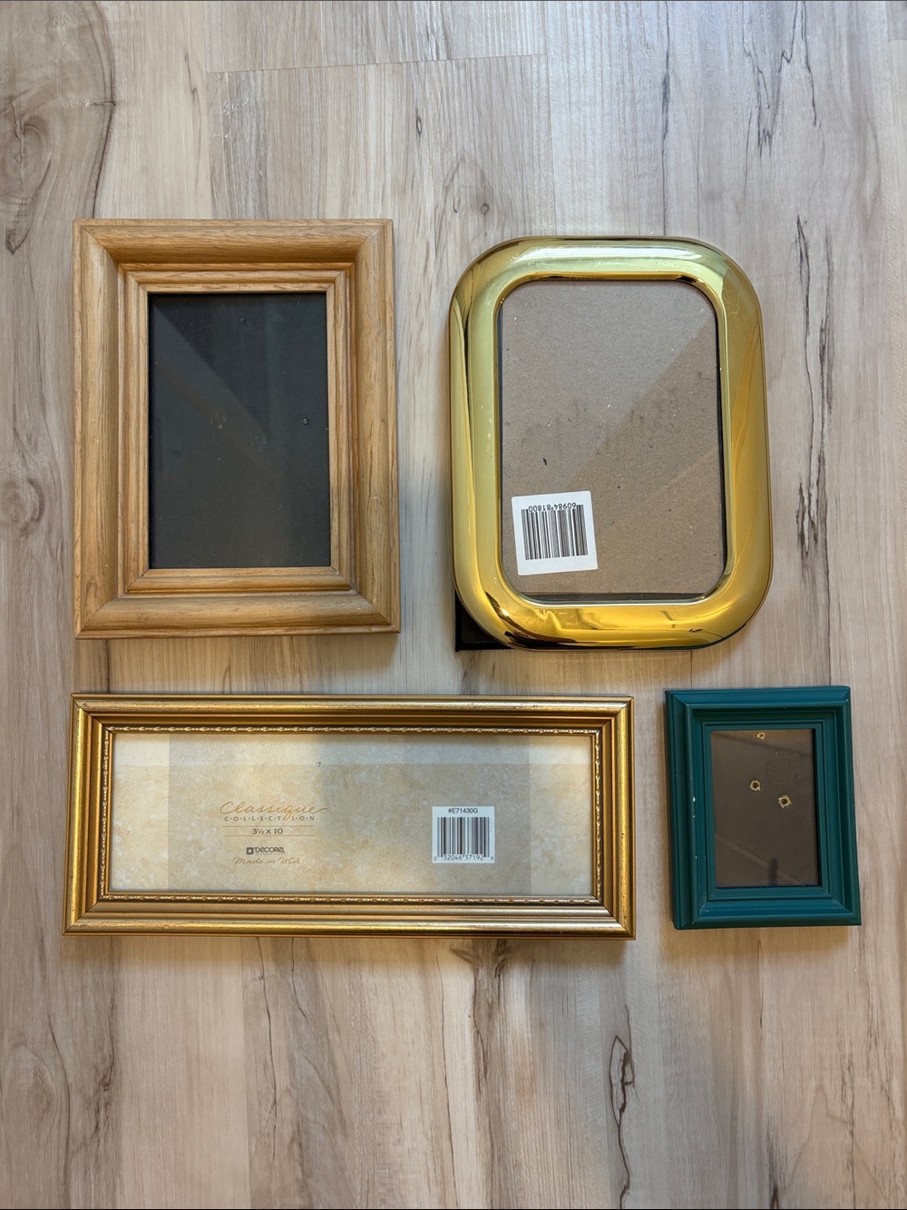 Gold and Wood Picture Frame Set - Classic Home Accent